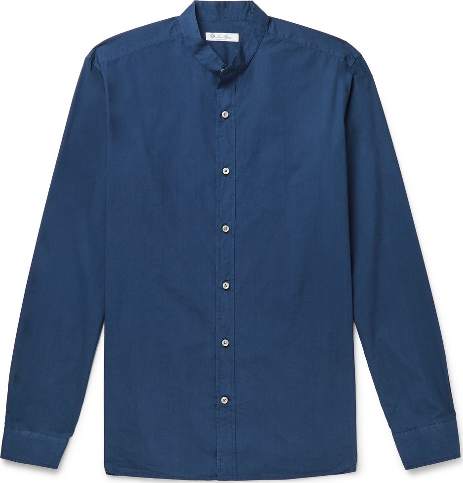 Loro Piana Alvin Slim-Fit Grandad-Collar Cotton Shirt