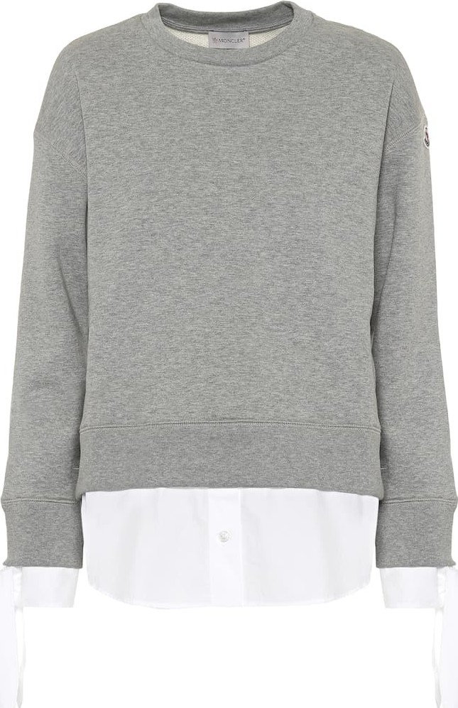 Moncler Embellished cotton-blend sweatshirt
