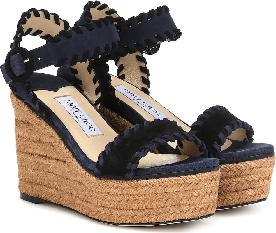 Jimmy Choo Abigail 100 suede wedge espadrilles