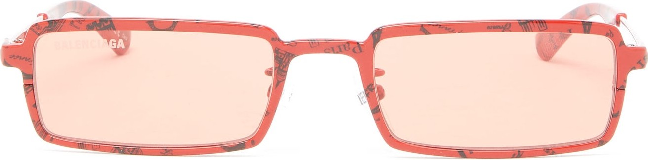 Balenciaga Paris-print rectangular acetate sunglasses