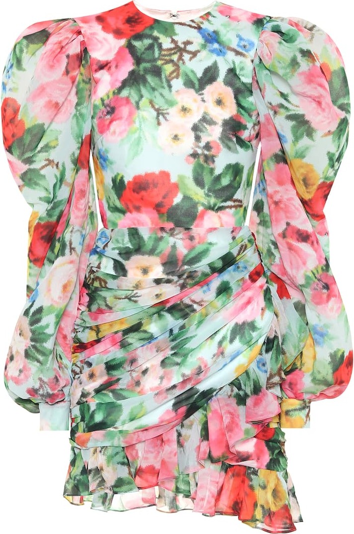 Richard Quinn Floral chiffon minidress