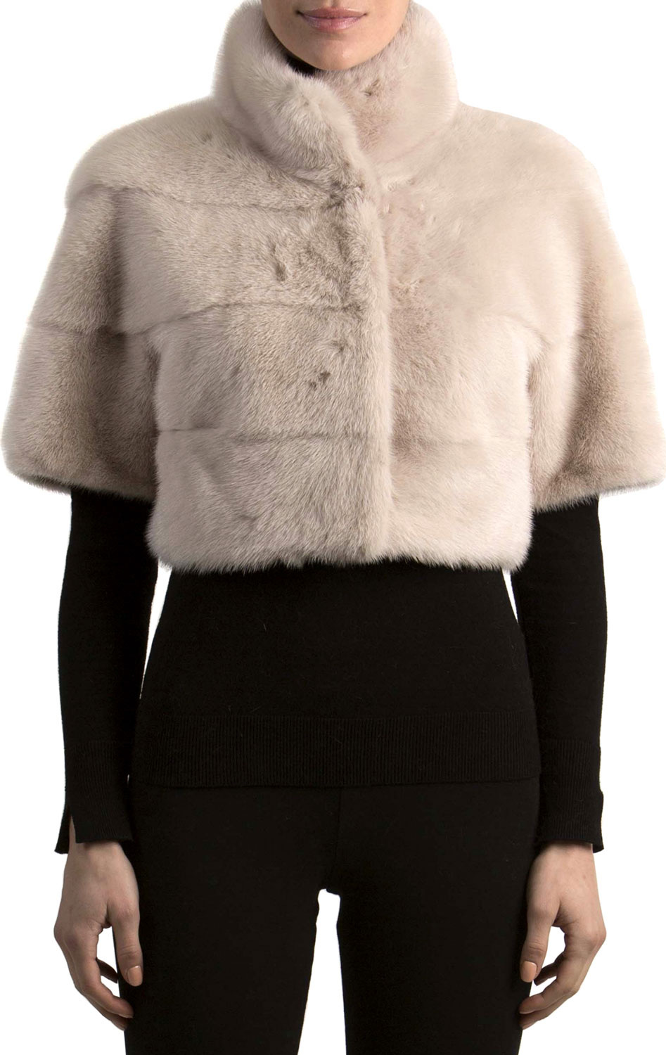Gorski Short-Sleeve Mink Fur Bolero