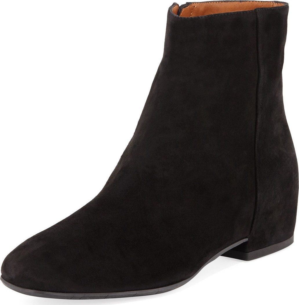 Aquatalia Ulyssa Waterproof Suede Ankle Boots with Hidden Wedge