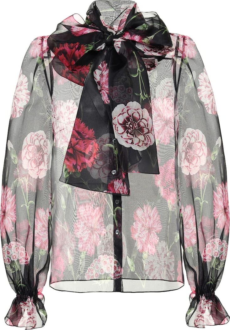 Dolce & Gabbana Floral silk organza blouse