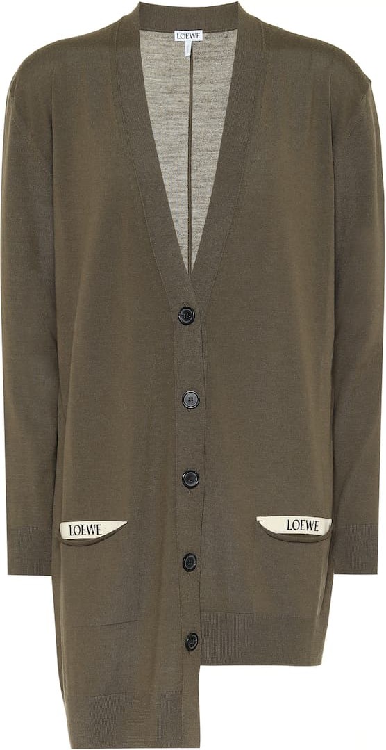 LOEWE Asymmetric wool cardigan