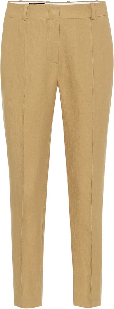 Loro Piana High-rise slim linen pants