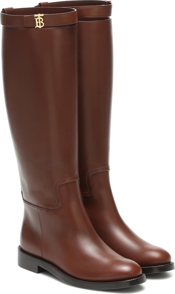 Burberry London England Leather knee-high boots
