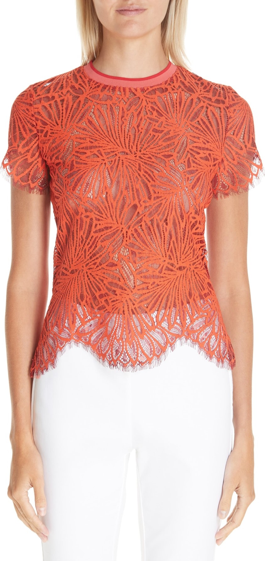 Proenza Schouler Scalloped Stretch Lace Top Proenza Schouler Scalloped Stretch Lace Top