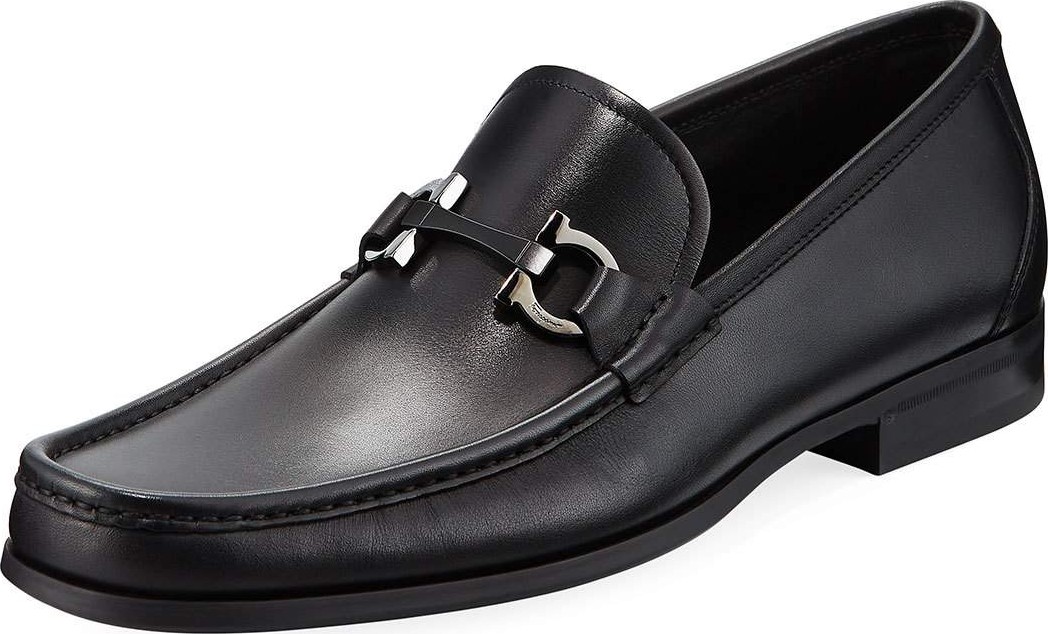 Salvatore Ferragamo Men's Gancini-Bit Leather Moccasin Loafer