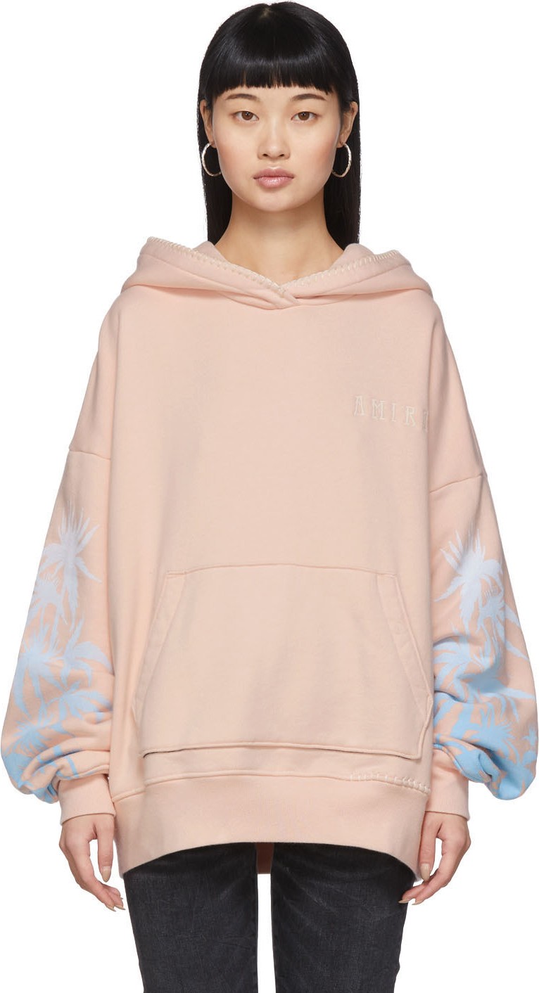 Amiri Pink Oversized Eternal Happiness Hoodie