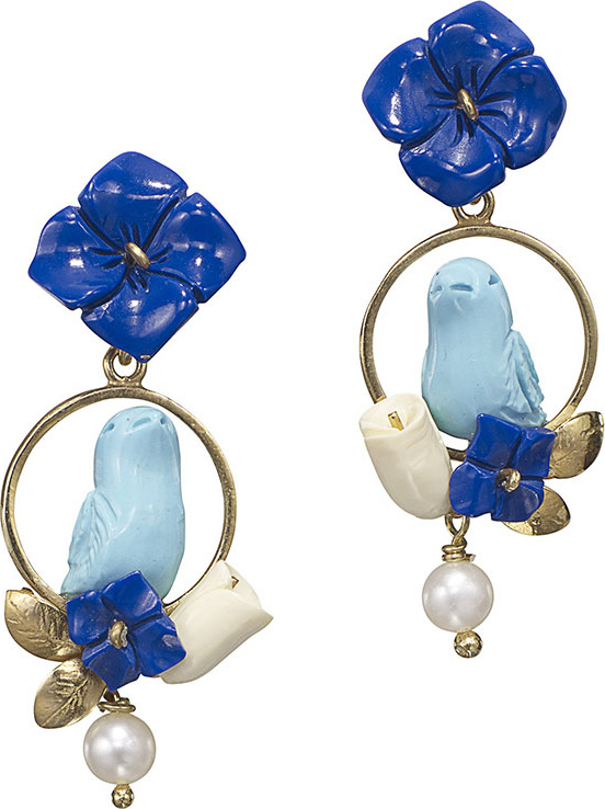 Of Rare Origin Chicks Lapis & Turquoise Bird Earrings