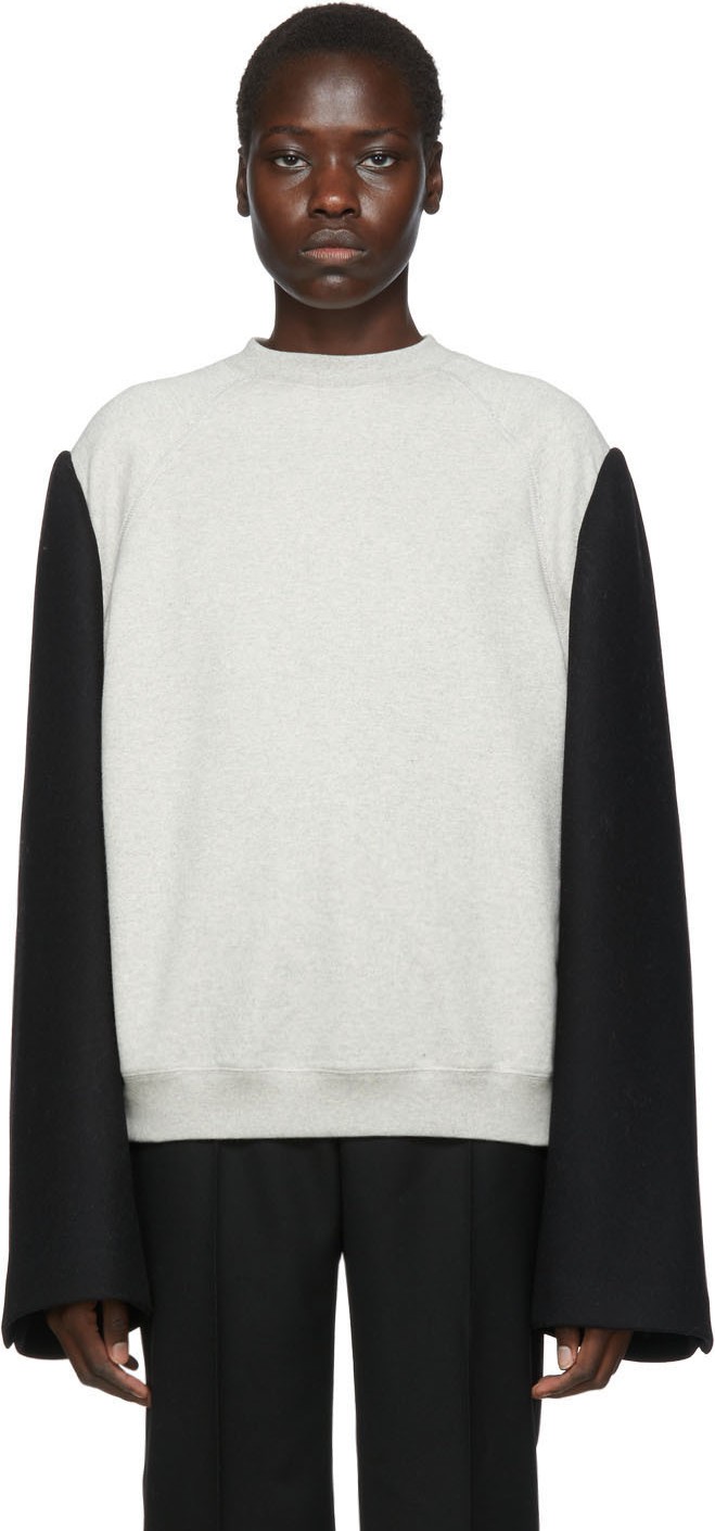 Maison Margiela Grey & Black Wool Men's Sweatshirt