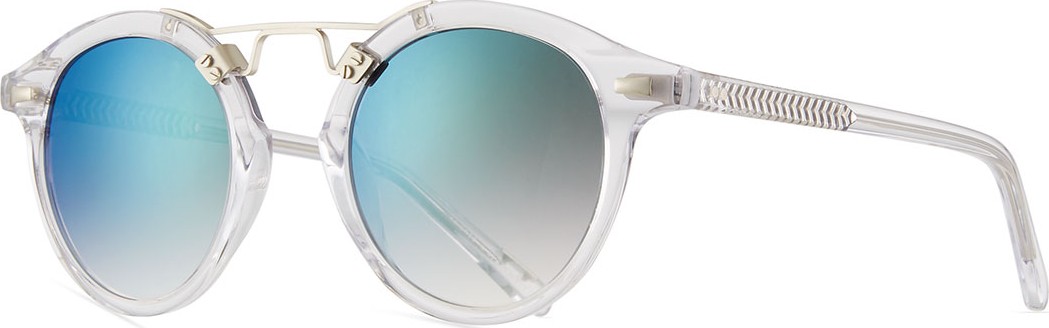 KREWE St. Louis Round Mirrored Sunglasse