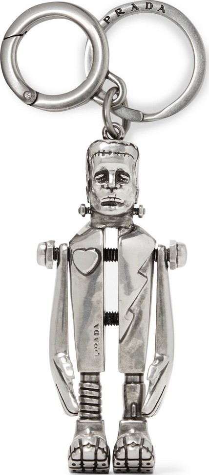 Prada Frankenstein Silver-Tone Key Ring