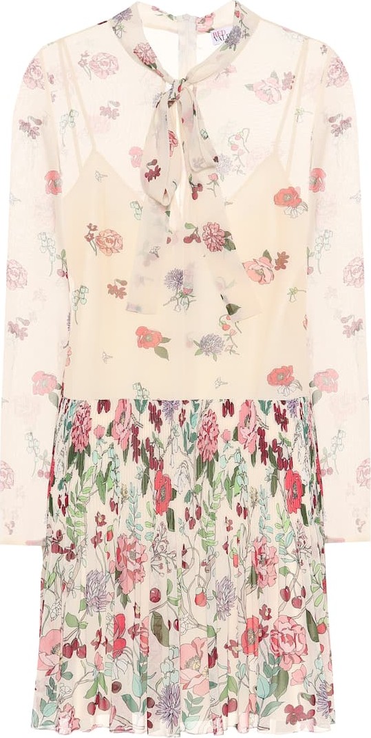 RED Valentino Pleated floral minidress