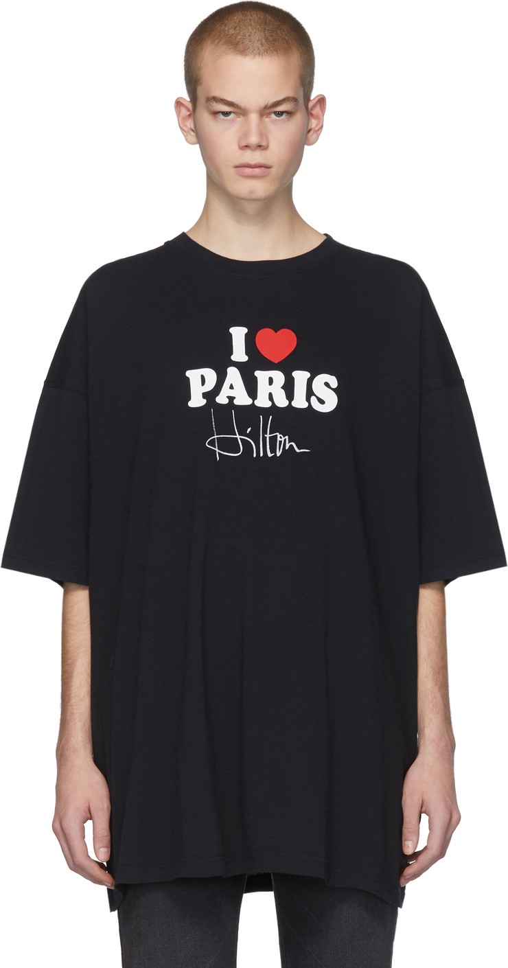 Vetements SSENSE Exclusive Black 'I Love Paris' T-Shirt