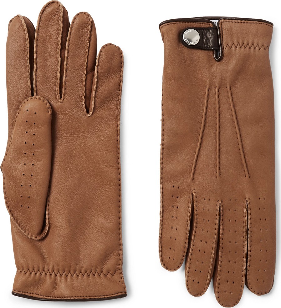 Brunello Cucinelli Shearling-Lined Leather Gloves