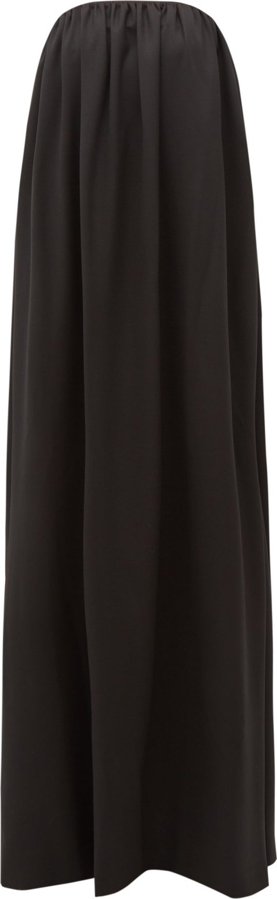 Sara Battaglia Bow-back wool-blend twill gown