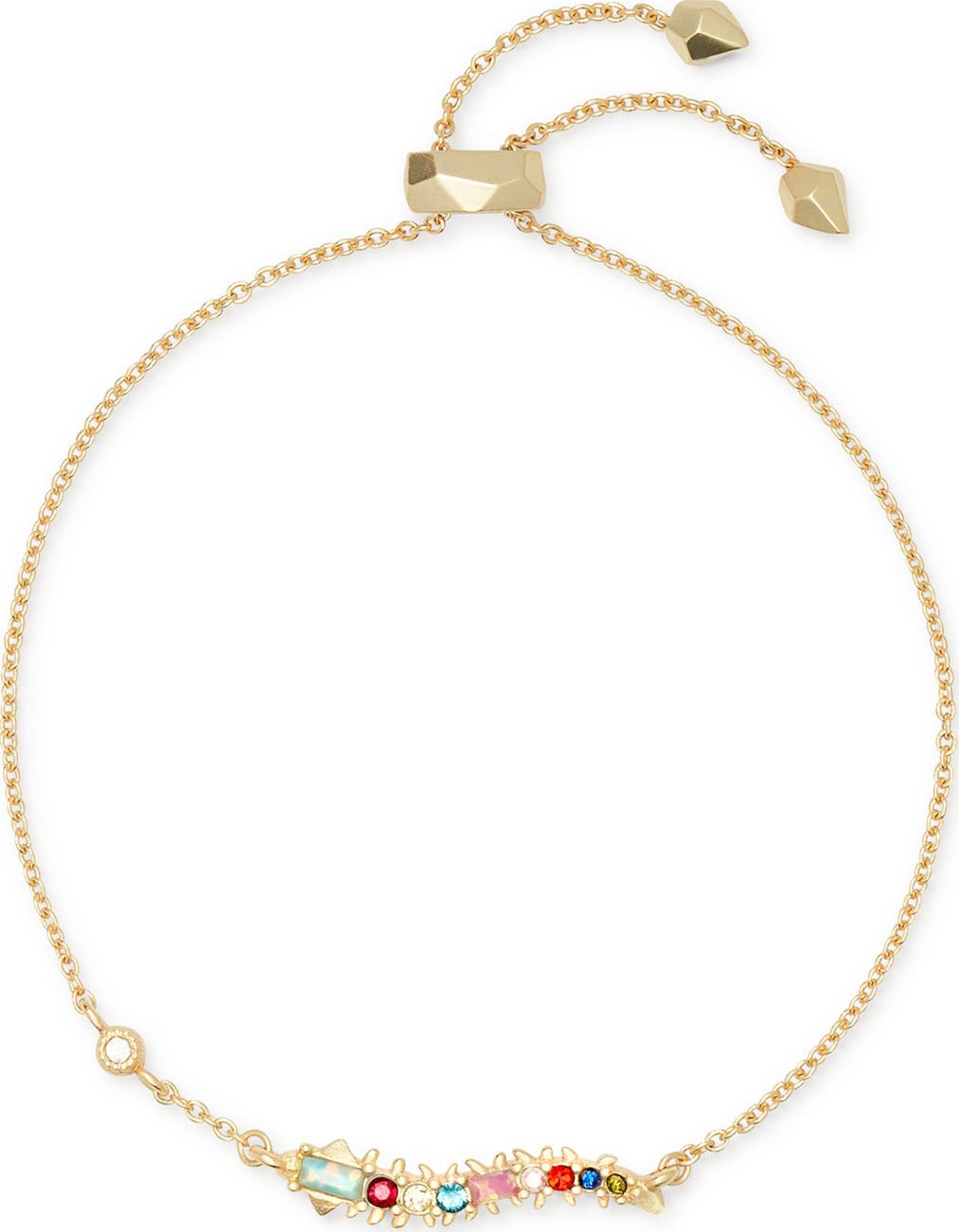 Kendra Scott Marianne Slider Chain Bracelet w/ Rainbow Crystals