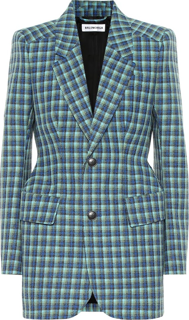 Balenciaga Hourglass checked wool blazer