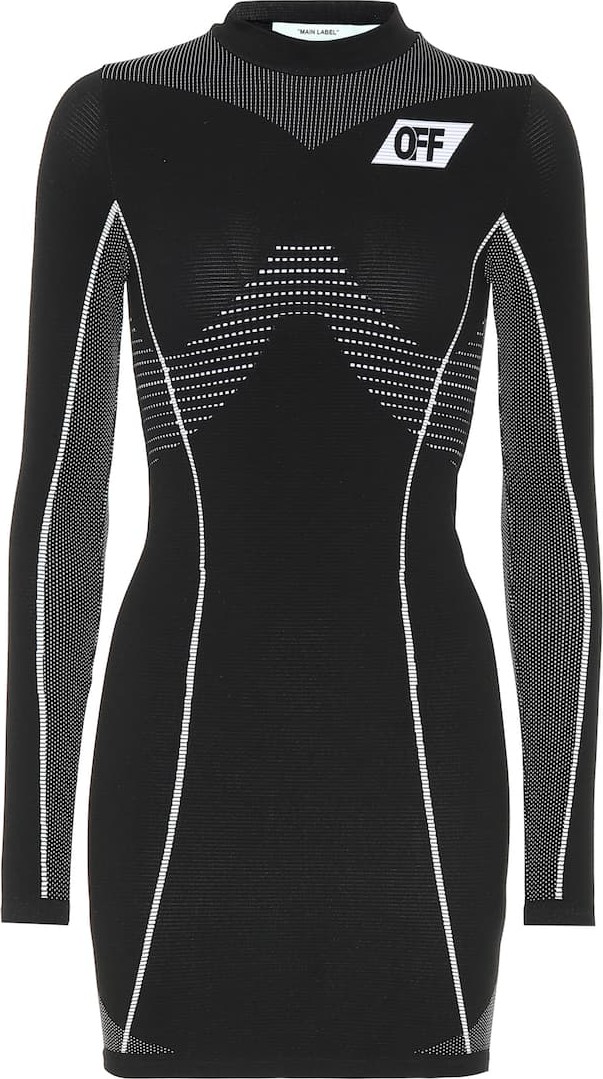 Off White Stretch-knit minidress