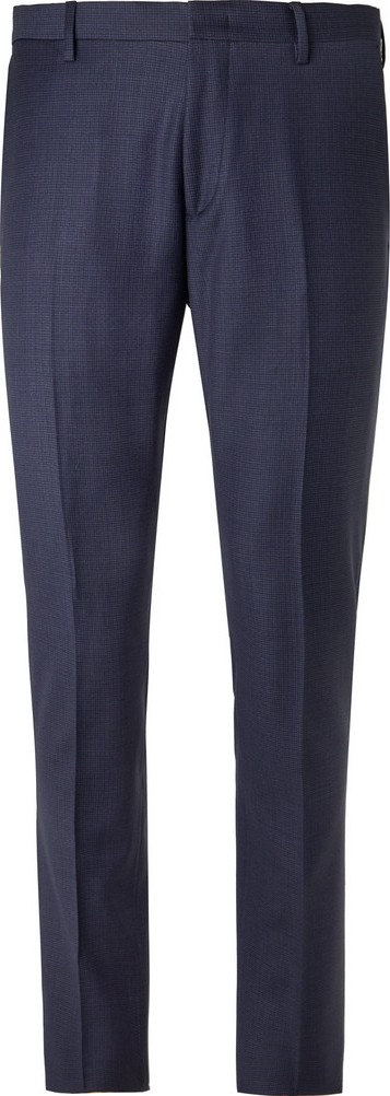 Paul Smith Navy Soho Slim-Fit Puppytooth Wool Suit Trousers