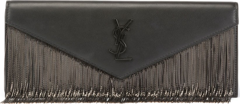 Saint Laurent Le Sept Chain-Fringe Clutch Bag