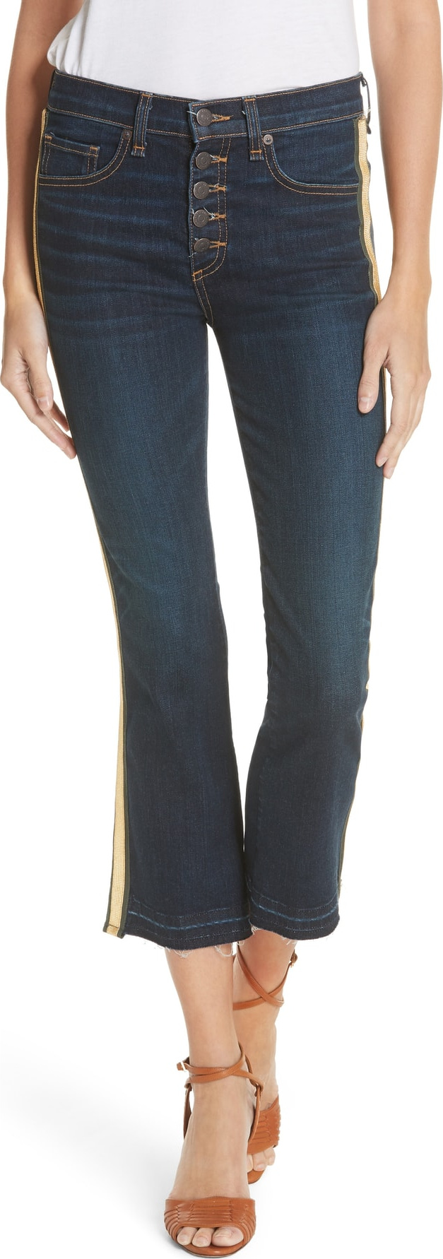 Veronica Beard Carolyn Ribbon Stripe Baby Boot Jeans