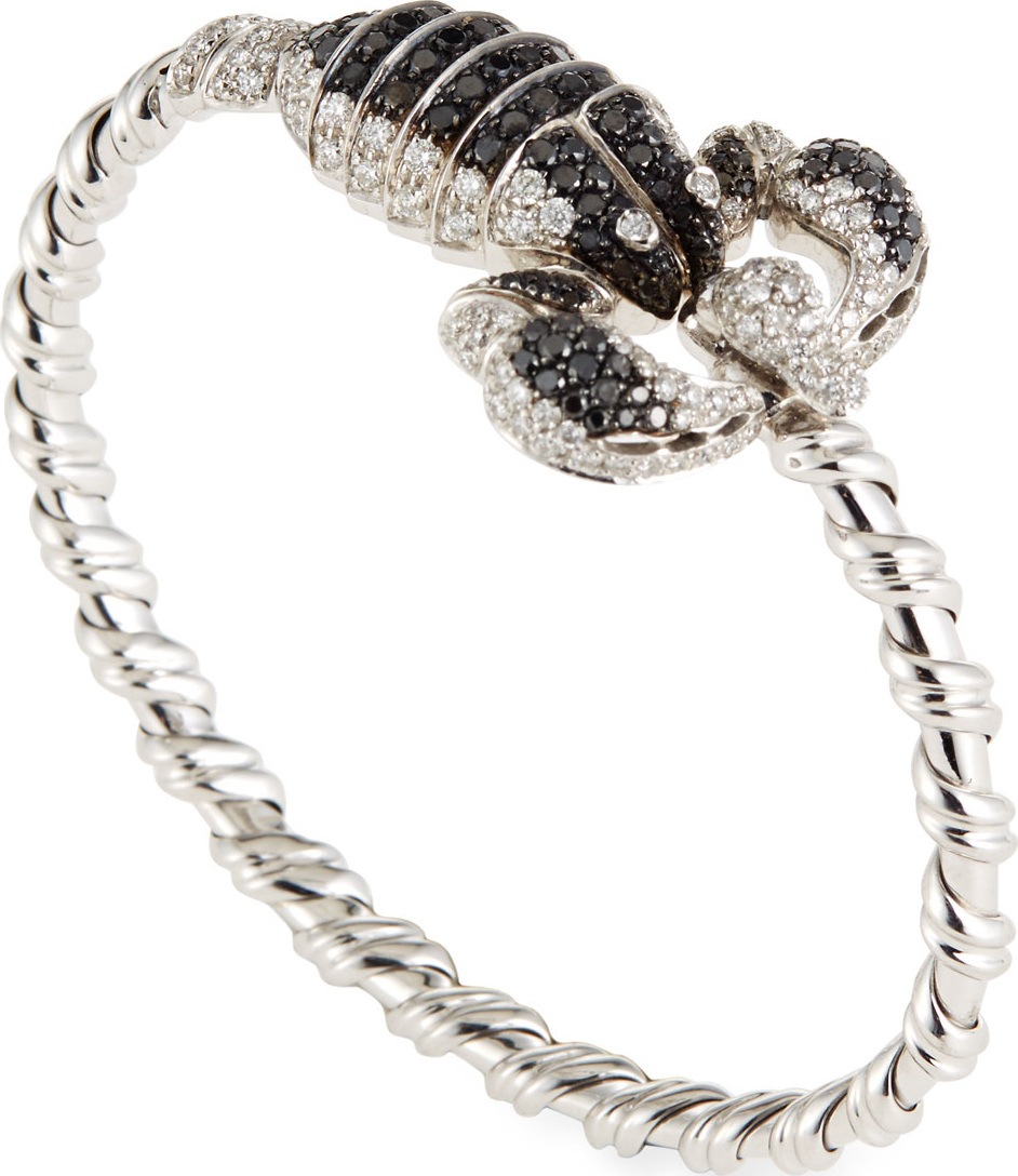 Roberto Coin 18k Gold Black Diamond Scorpion Bangle Bracelet