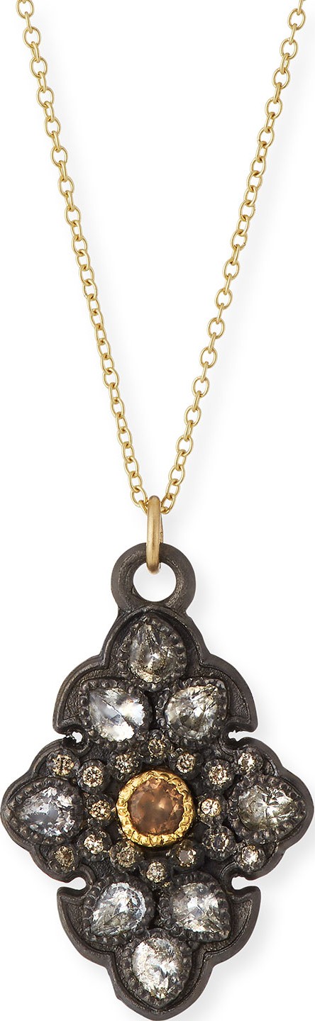 Armenta Old World Garnet & Diamond Scroll Pendant Necklace Armenta Old World Garnet & Diamond Scroll Pendant Necklace