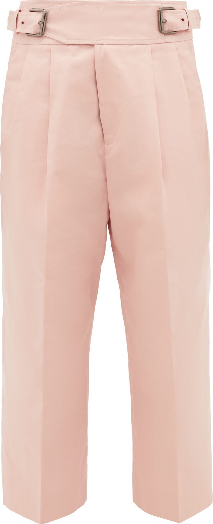Marni Buckled cotton-blend cropped trousers