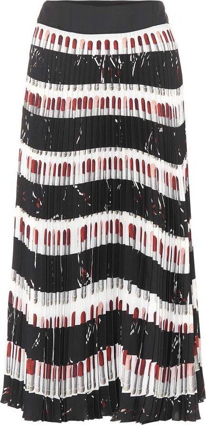 Prada Lipstick-printed pleated midi skirt