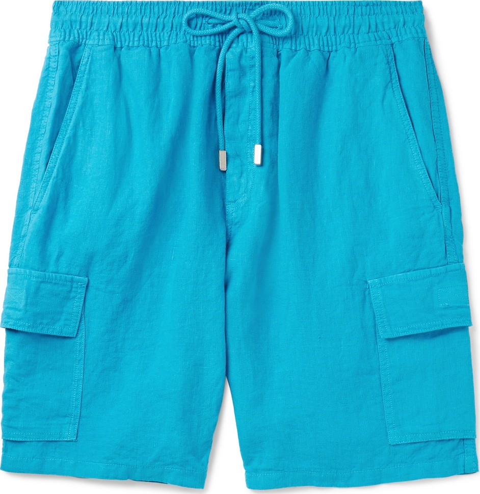 Vilebrequin Baie Wide-Leg Linen Drawstring Shorts