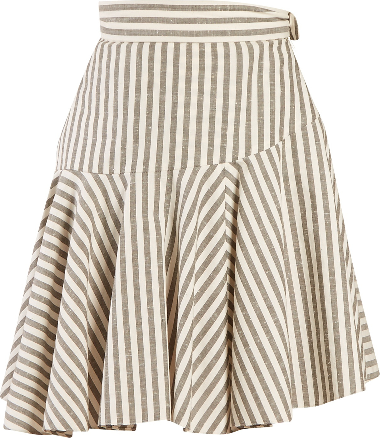 LOEWE High-rise striped fluted-hem skirt