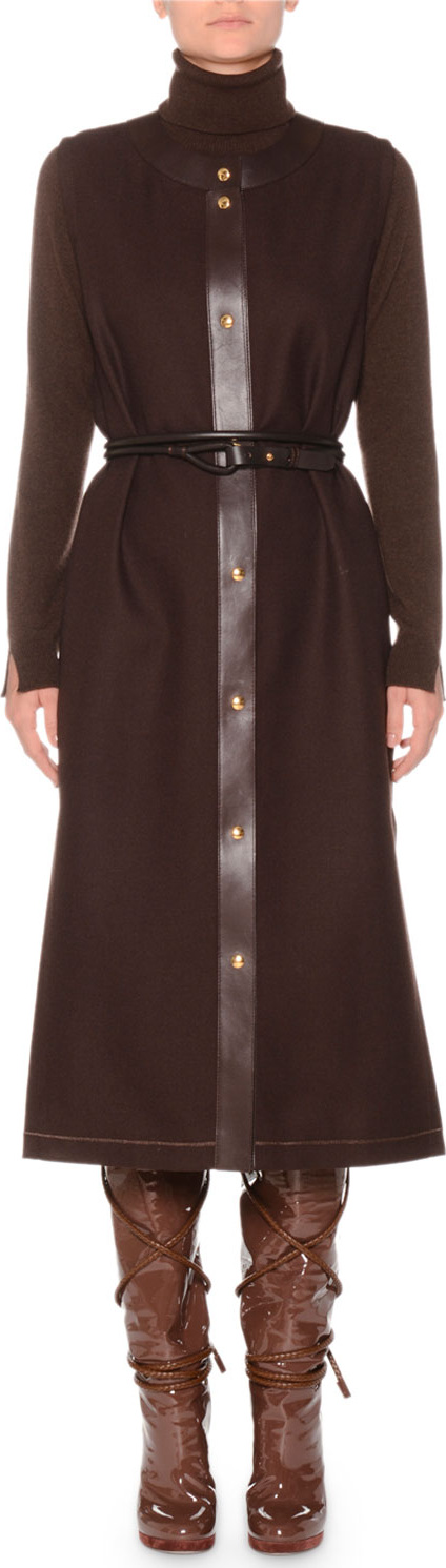 Agnona Thin Calfskin Leather Belt w/ Pushpin Fasten