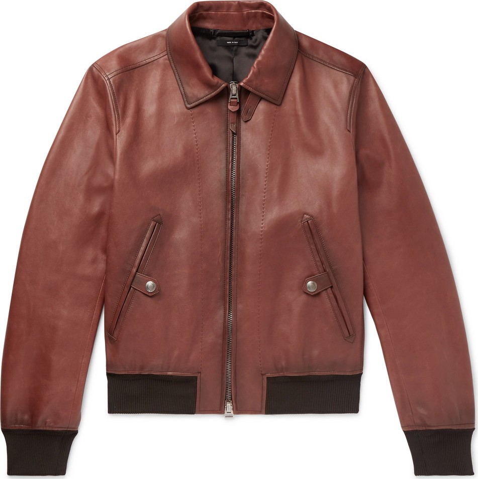 TOM FORD Slim-Fit Leather Bomber Jacket