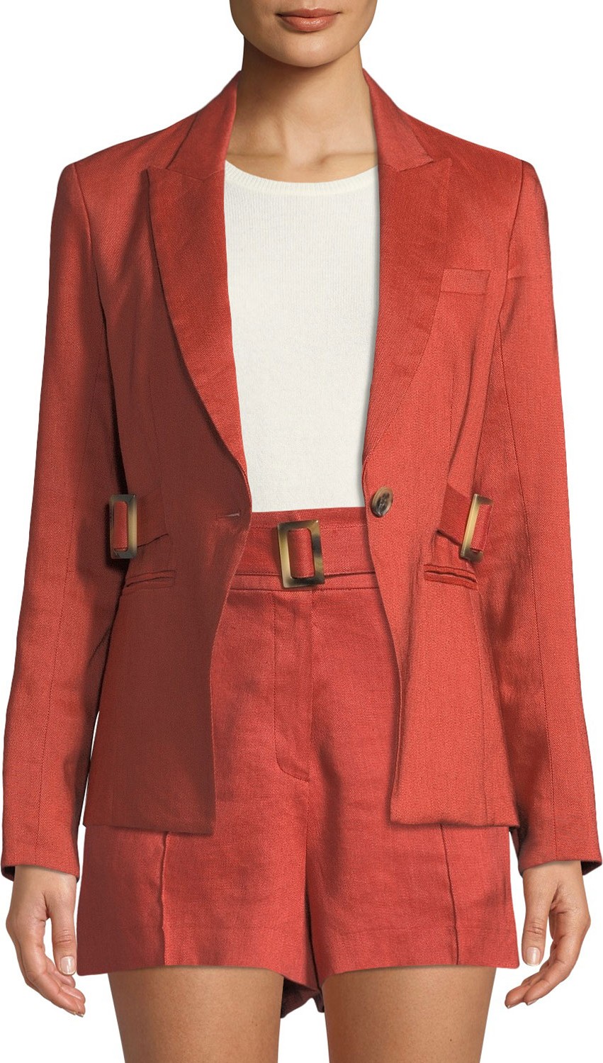 Veronica Beard Baltazar Linen Peplum Dickey Jacket