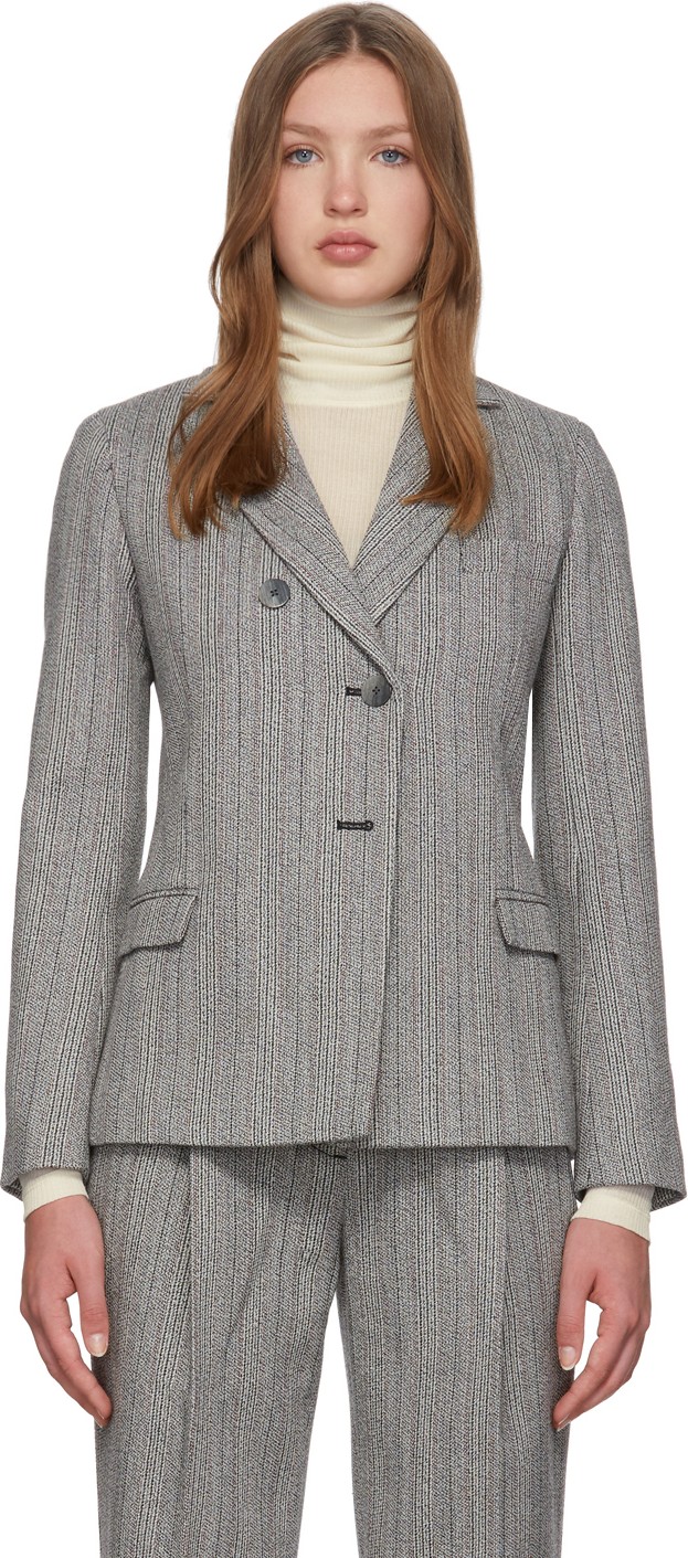3.1 Phillip Lim Grey Merino Tweed Blazer