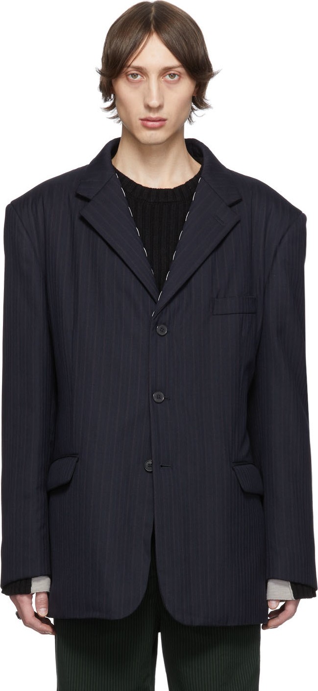 Maison Margiela Navy Stripe Tailoring Blazer