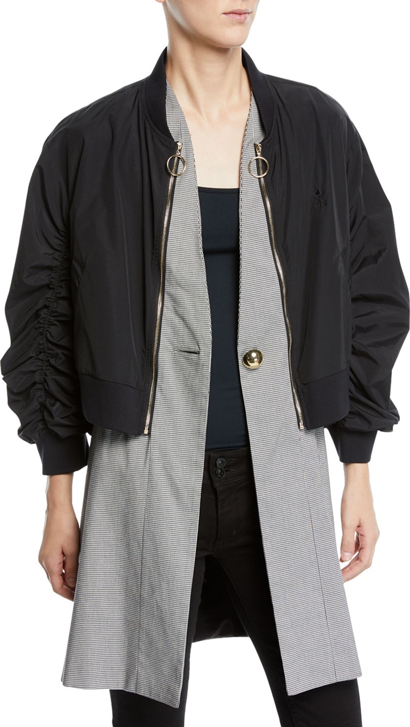 Opening Ceremony Zip-Off Bomber Coat with Vest