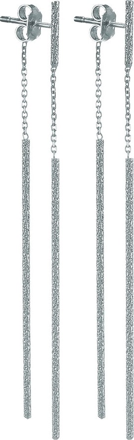 Carolina Bucci Florentine 18k White Gold Sparkly Stick Earrings