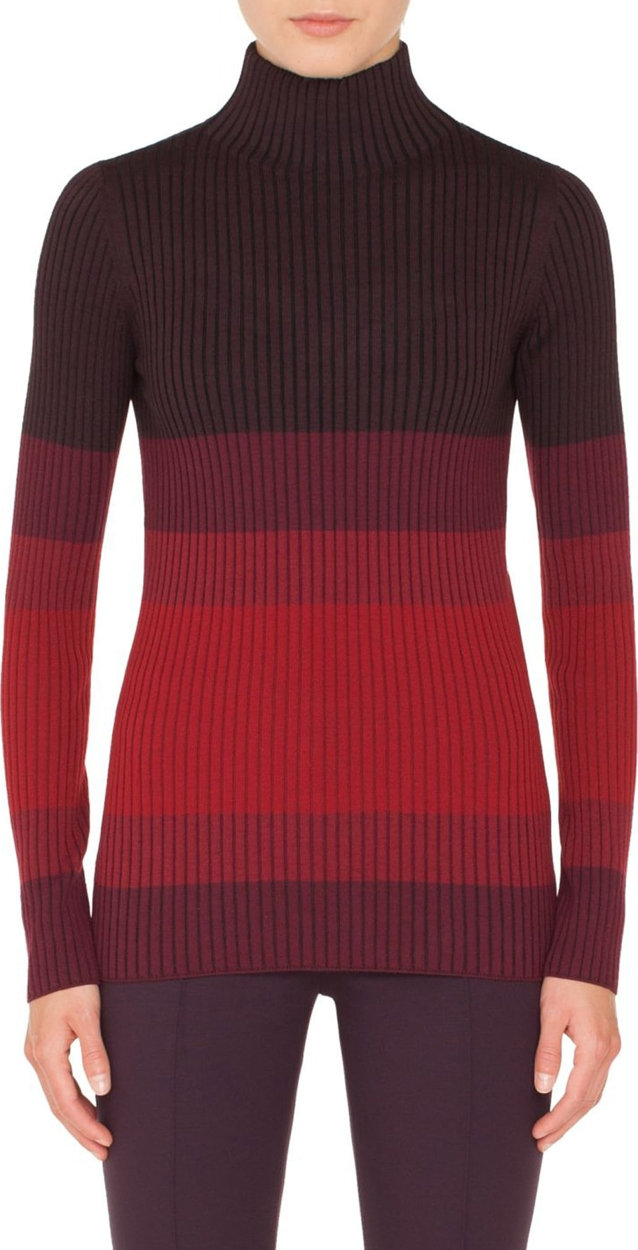 Akris Punto Tricolor Wool Turtleneck Sweater