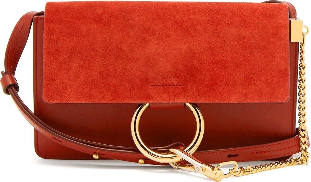 Chloe Faye small suede and leather shoulder bag