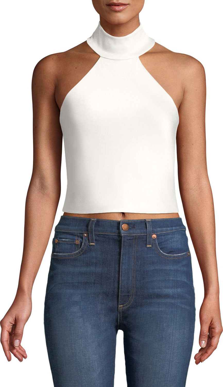 Alice + Olivia Halina High-Neck Crop Top