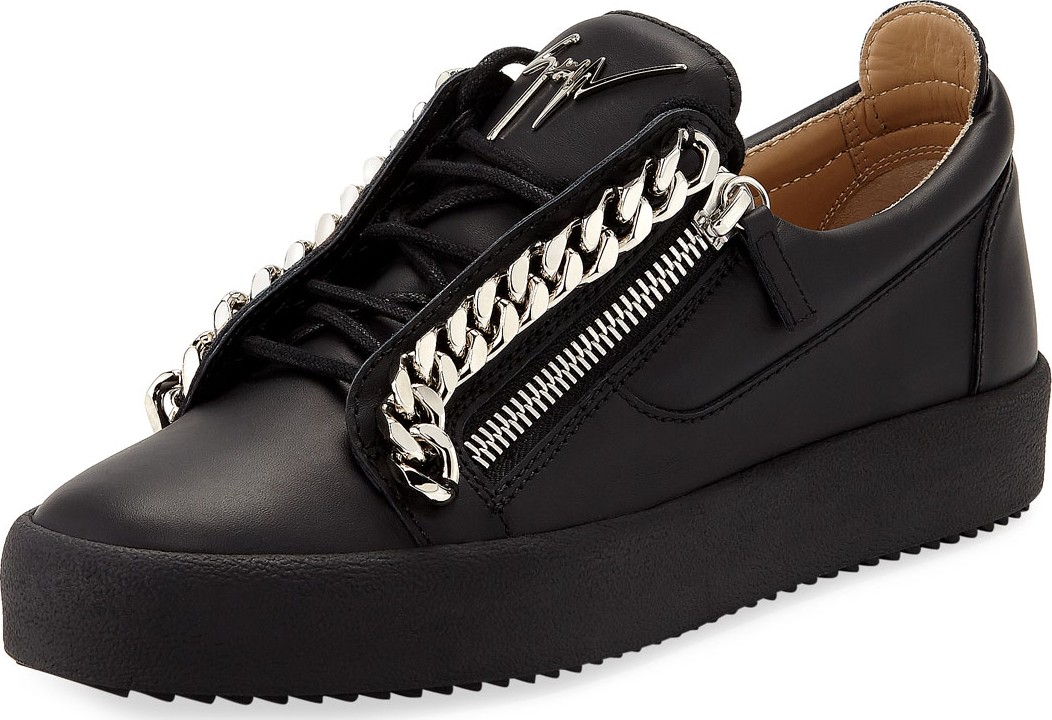 Giuseppe Zanotti Men's Curb-Chain Leather Sneakers