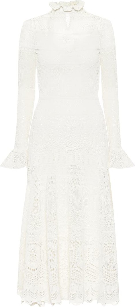 Alexander McQueen Cotton-blend midi dress