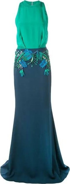 Cushnie floral appliqué dress