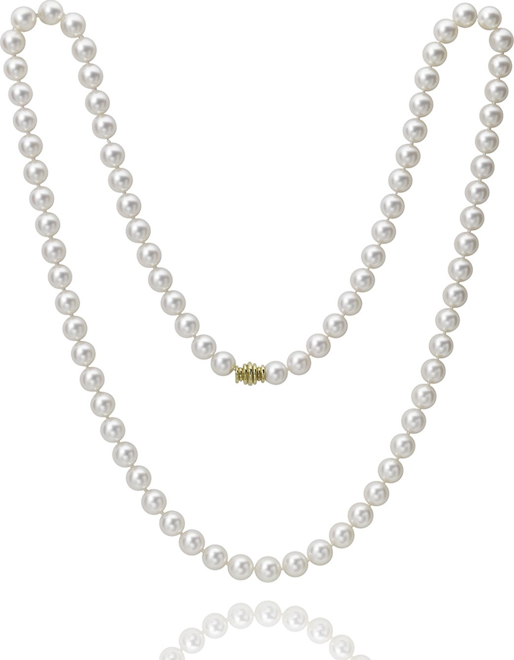 Assael Long 9mm Akoya Pearl-Strand Necklace w/ 18k Gold, 32"L