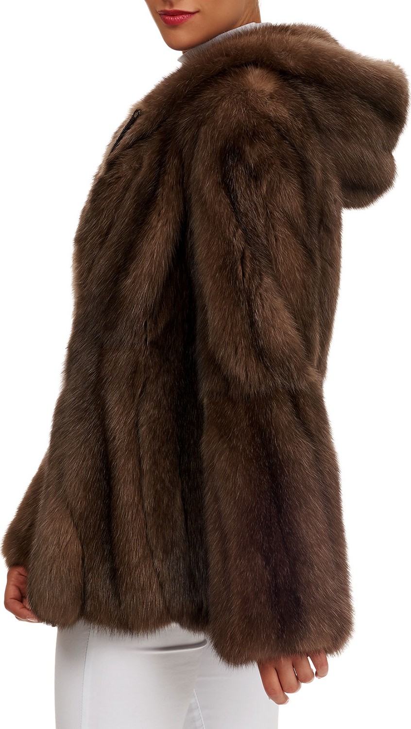 Tsoukas Russian Sable Stroller Coat