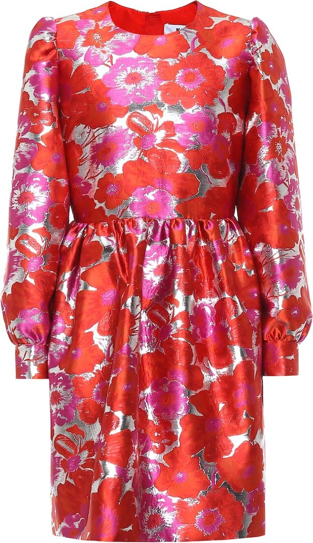 MSGM Floral brocade minidress
